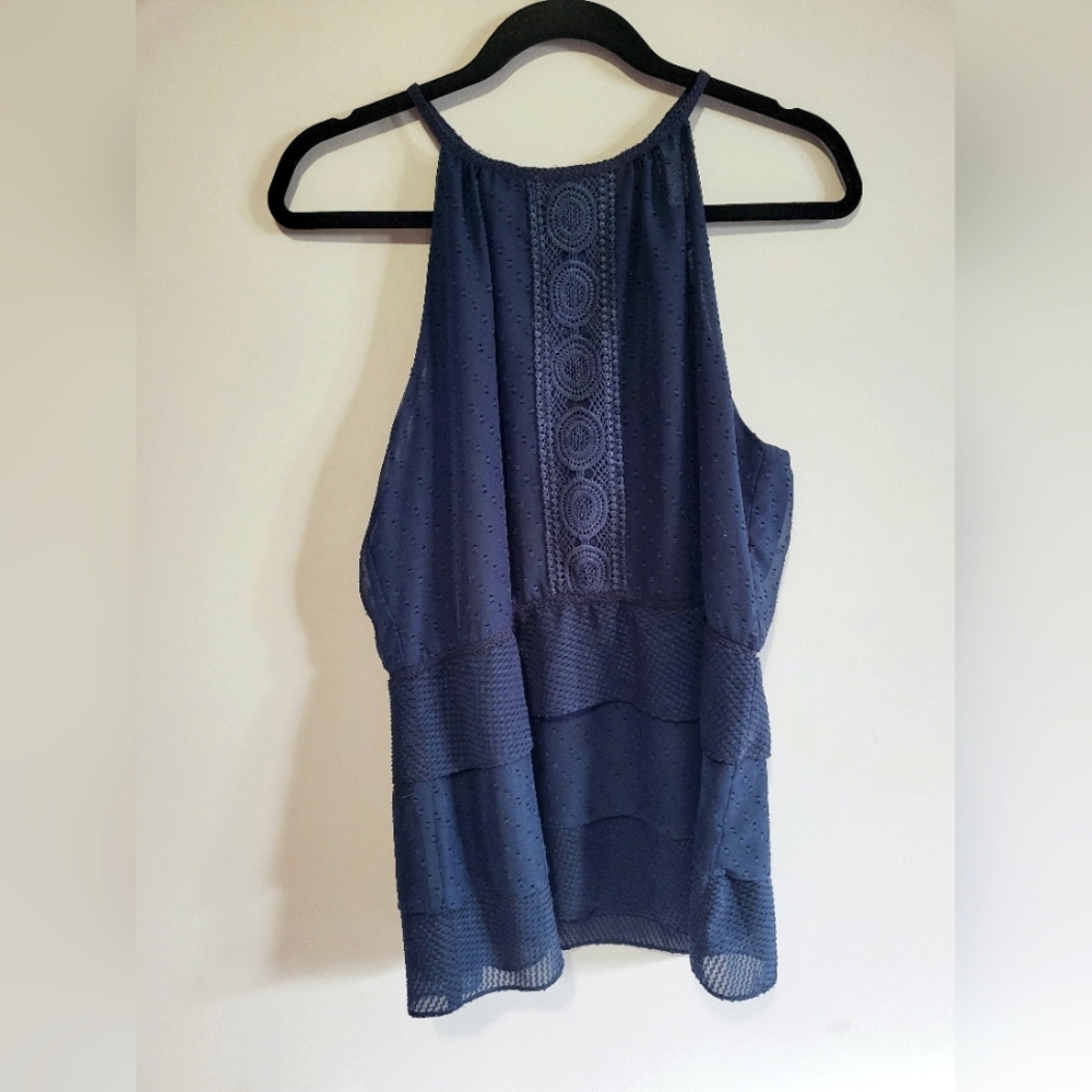 Cleo sheer high neck sleeveless blouse